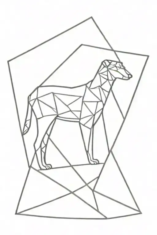 brazlian animal inside diamond shaped line outlining tattoo design idea