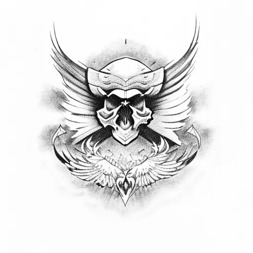 skull in a shape of an eagle tattoo design idea