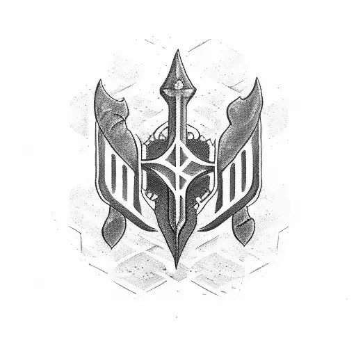 Ukrainian trident tattoo design idea