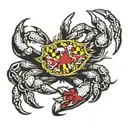 Maryland flag waving + 3 crabs tattoo design idea