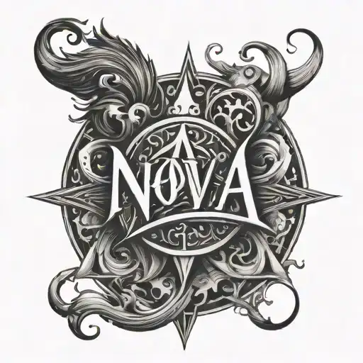 the word nova tattoo design idea