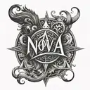 the word nova tattoo design idea