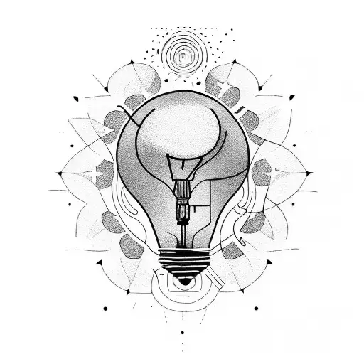 lightbulb imagination flying tattoo design idea