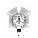 lightbulb imagination flying tattoo design idea