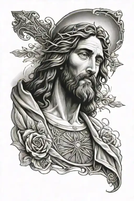 Forearm sleeve. Jesus diciples  tattoo design idea