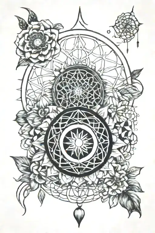 kundalini rising and flower of life tattoo design idea