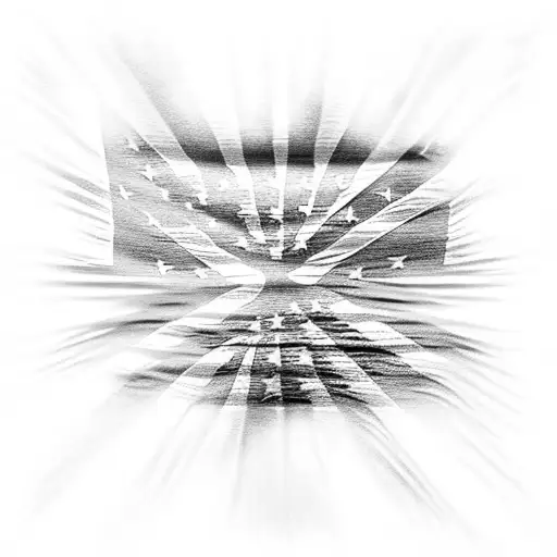 American flag, crossed pistols, 1992 tattoo design idea