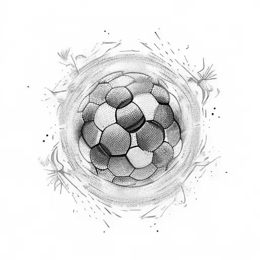 Soccer ball bursting into colorful smoke tattoo design idea