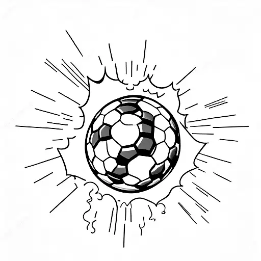 Soccer ball bursting into colorful smoke tattoo design idea