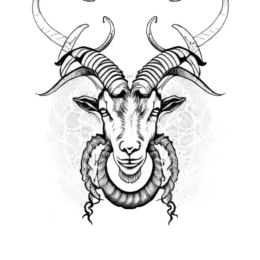 Capricorn 2 goat tattoo design idea