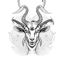 Capricorn 2 goat tattoo design idea