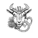 Capricorn 2 goat tattoo design idea