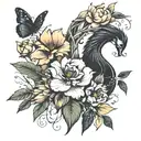 Female tattoo sleeve not too feminine, nature but not too floral. Unique, mostly black but a touch of color. Something t tattoo design idea
