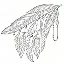 lace pattern with Indian chain links and Native eagle feathers  tattoo design idea