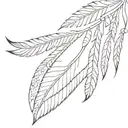 lace pattern with Indian chain links and Native eagle feathers  tattoo design idea