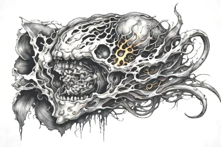 It blew up in her head with a terrifying blankness. It was nauseating. She started to quiver. The pain felt as fire ,  tattoo design idea