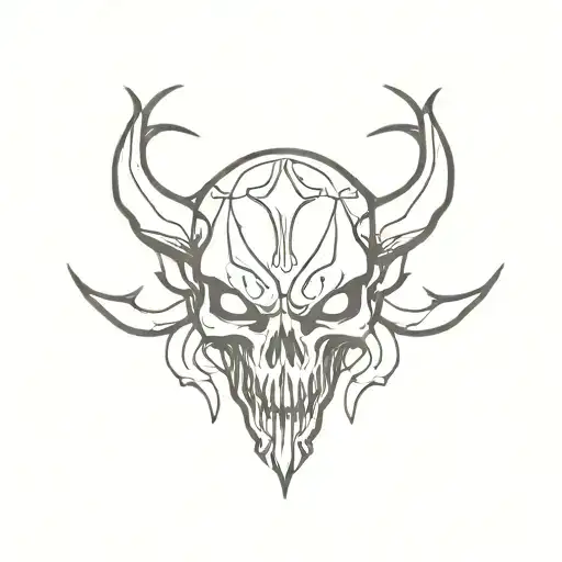 demon skulls tattoo design idea