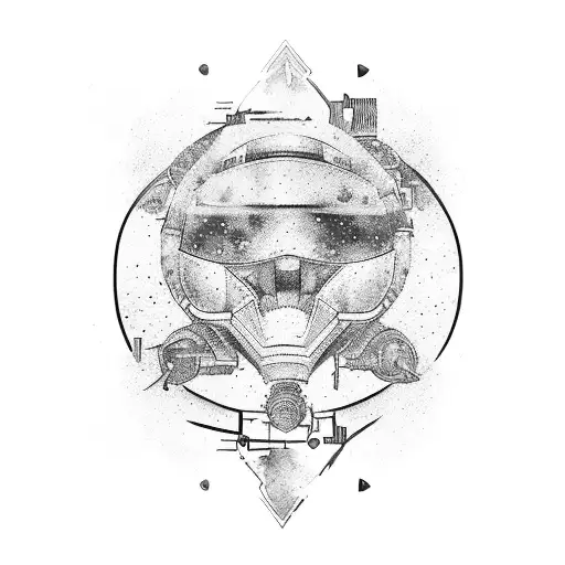 Watercolor square tattoo design idea