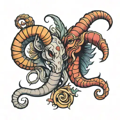 Aries and Scorpio zodiac signs tattoo design idea