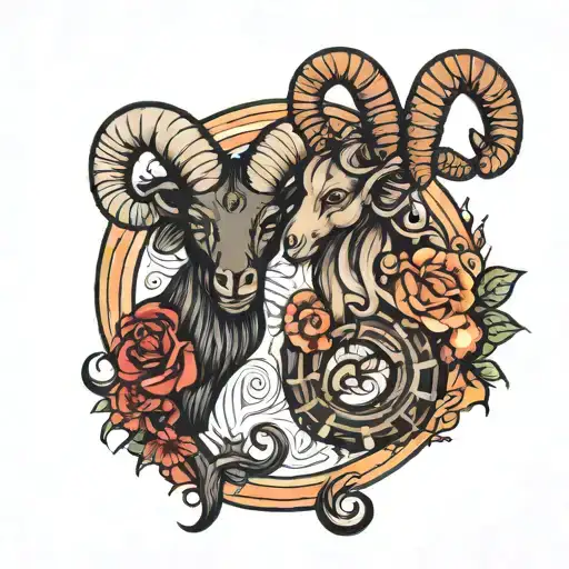 Aries and Scorpio zodiac signs tattoo design idea