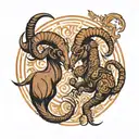 Aries and Scorpio zodiac signs tattoo design idea