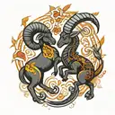 Aries and Scorpio zodiac signs tattoo design idea