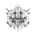 spartan with skull tattoo design idea