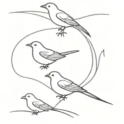 three little birds tattoo design idea
