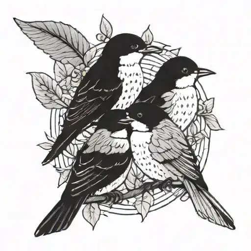 three little birds tattoo design idea