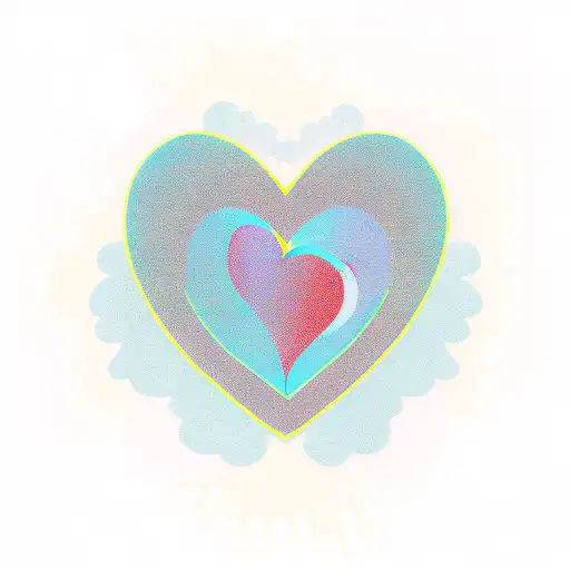 A sunrise over the ocean with a heart-shaped wave representing family love tattoo design idea