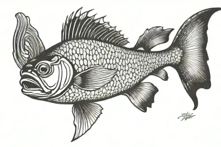 walleye fish tattoo design idea
