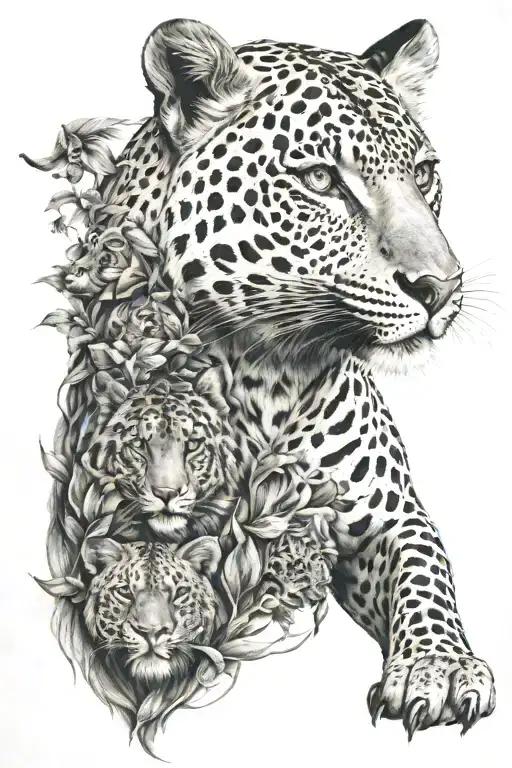 full sleeve with animals  tattoo design idea