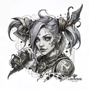 jinx league of legends tattoo design idea
