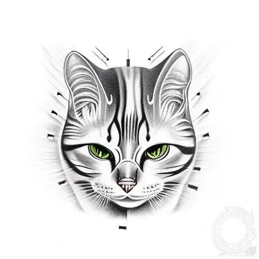 samurai cat tattoo design idea