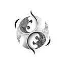 yin yang life tattoo design idea