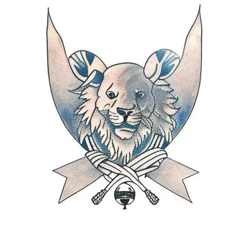 león con corona tattoo design idea