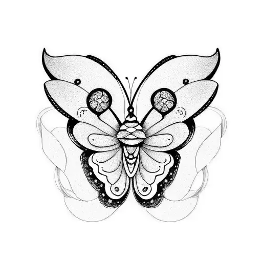 magnolia, butterfly, music note  tattoo design idea