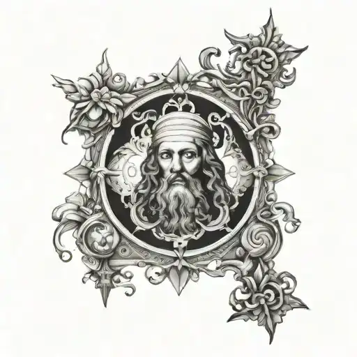 leonardo da vinci art work tattoo design idea