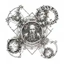 leonardo da vinci art work tattoo design idea