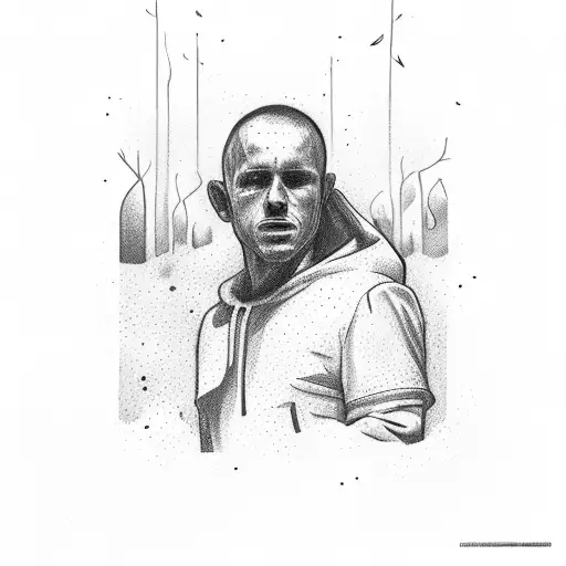 migrants smoking in an old orange grove as a white rocket fades over cape canaveral tattoo design idea