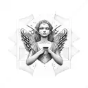 angel with ar15  tattoo design idea