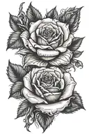 rose and knife  tattoo design idea