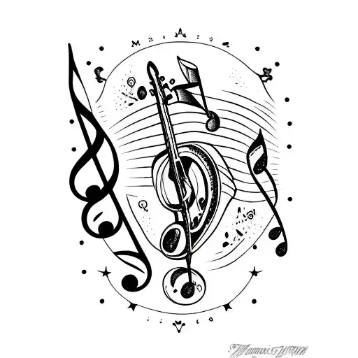 amor, amistad, música, vida tattoo design idea