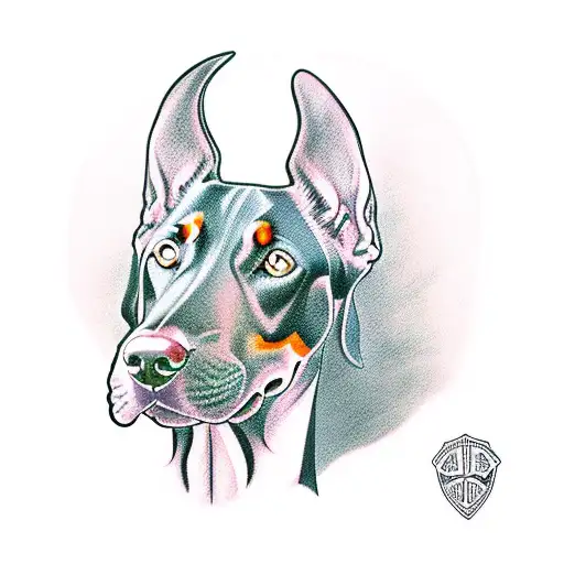 doberman devil tattoo design idea