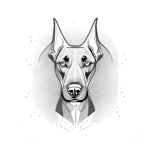 doberman devil tattoo design idea