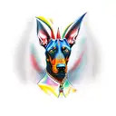 doberman devil tattoo design idea