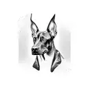 doberman devil tattoo design idea