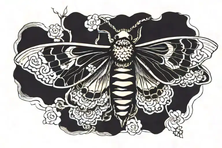 death's head moth tattoo design idea