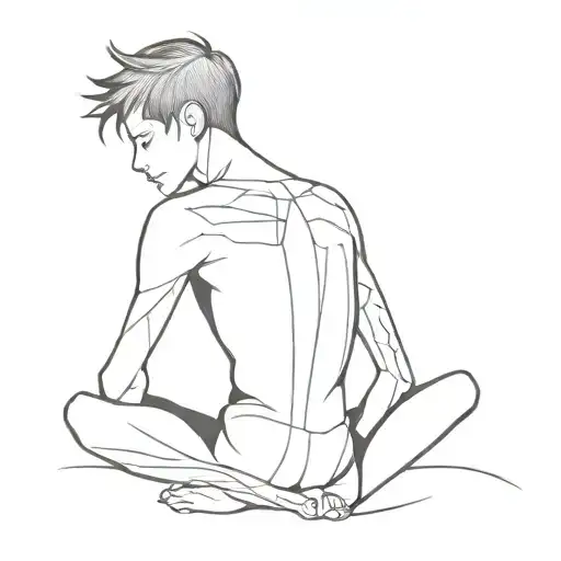 strange boy tattoo design idea