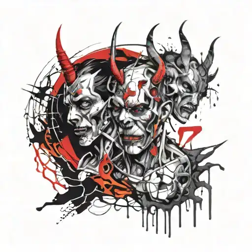 devil and angel tattoo design idea